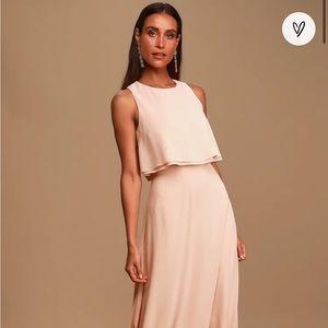 Lulu’s Blush Bridesmaid dress XS